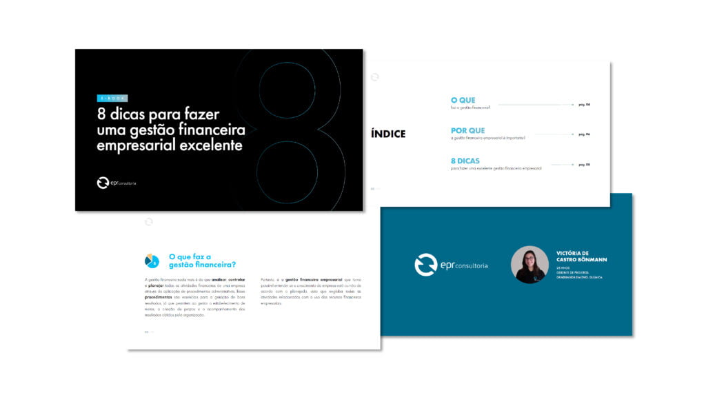 Mockup com o E-book de Gestão Financeira