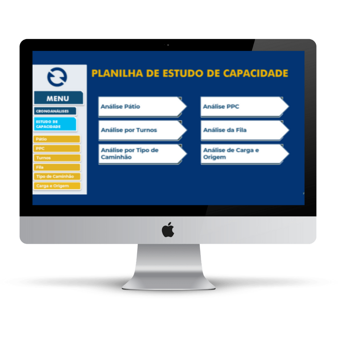 Mockup – estudo de capacidade Planilha Estudo de Capacidade