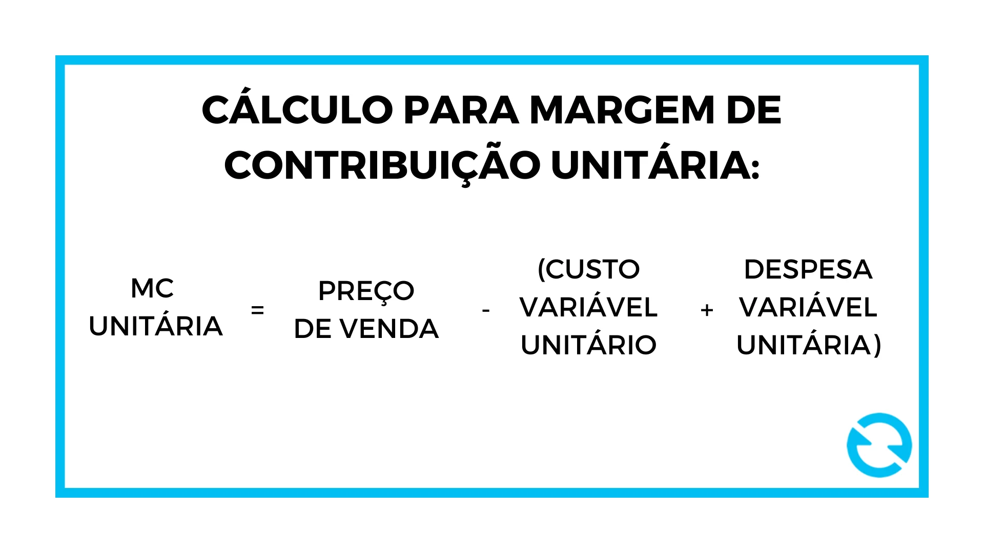 Fórmula Margem de Contribuição Unitária